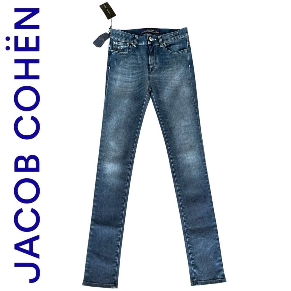 NWT Jacob Cohen Gilda Coated Skinny High Rise Stretch Jeans 27 Made In Italy